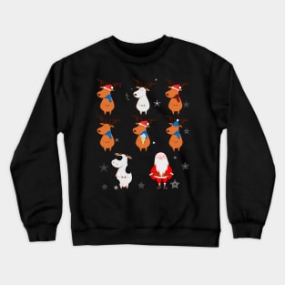 Reindeers & Santa Claus Funny Vintage Ugly Christmas Sweater Crewneck Sweatshirt